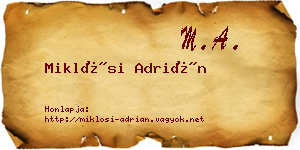 Miklósi Adrián névjegykártya